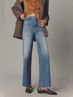 NWT Mother STITCH UP-Maven High Rise Wide Leg Jean
